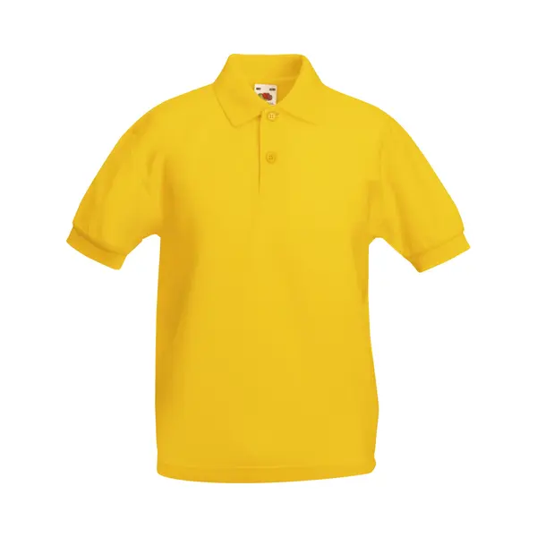 Fruit Of The Loom Pique Short-Sleeved Polo Shirt In Yellow | Size, 3-4 Years thumbnail