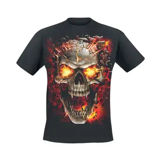 Spiral Skull Blast T-Shirt Black