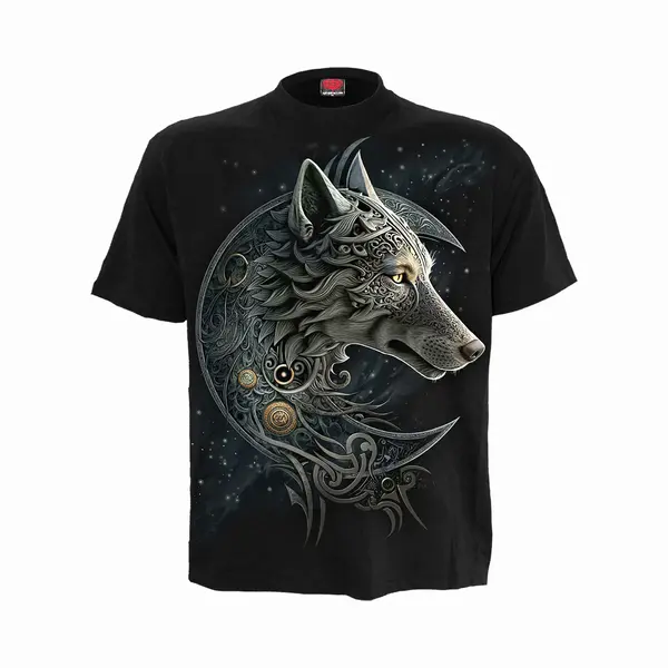 Spiral Celtic Wolf Männer T-Shirt Schwarz S 100% Baumwolle Basics, Rockwear, Tiere & Haustiere thumbnail