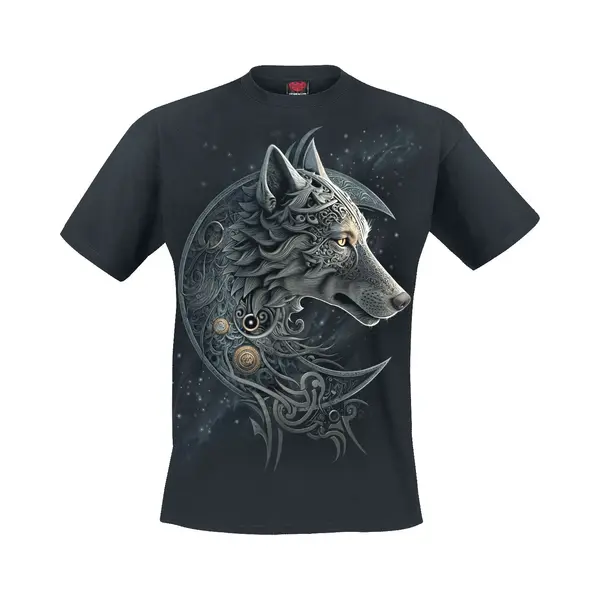Spiral Celtic Wolf T-Shirt Black thumbnail