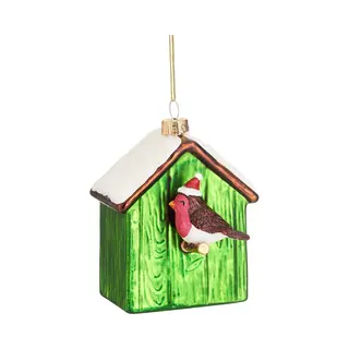 Vogelhuisje Met Roodborstje Kerstbal - Sass & Belle