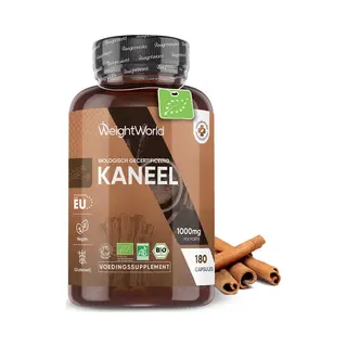 Weight World WeightWorld Biologische Ceylon Kaneel Capsules - 1000 Mg - 100% Puur Kaneelpoeder - 3 Maanden Voorraad - Gemaakt In De Europese Unie