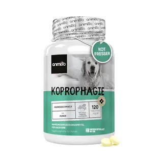 animigo Koprophagie Tabletten - Fressen Von Kot & Gras - Verbessert Magen-Darm-Aktivität, Verdauung - 120 Präbiotika & Probiotika Hund Tabletten -