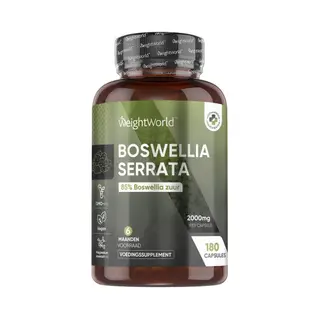 WeightWorld Boswellia Serrata Extract | 85% Boswellic Acid | 180 Capsules | 6 Months Supply | 2000mg Per Capsule | 5, 1 Extract | Indian Frankincense Resin |