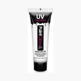 PaintGlow - Uv Face & Body Paint - Blacklight Verf - Festival Make Up - 12 Ml - Wit