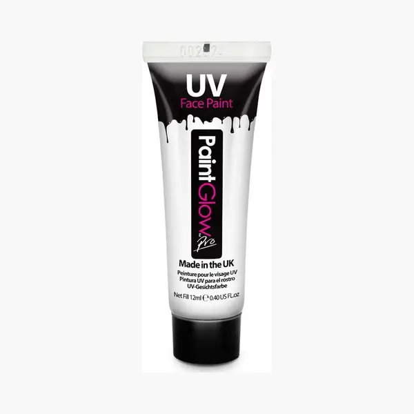PaintGlow - Uv Face & Body Paint - Blacklight Verf - Festival Make Up - 12 Ml - Wit thumbnail