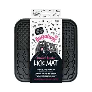 Bugalugs Likmat Voor Dieren - Slowfeeder - Honden - Katten - Siliconen - Zwart