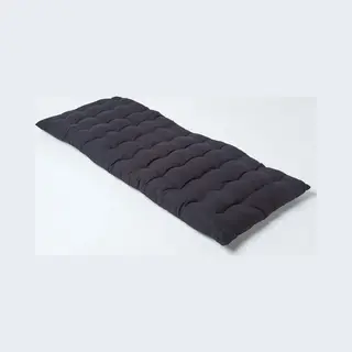 Homescapes Stuhlkissen 2er Bankauflage Schwarz 100% Baumwolle