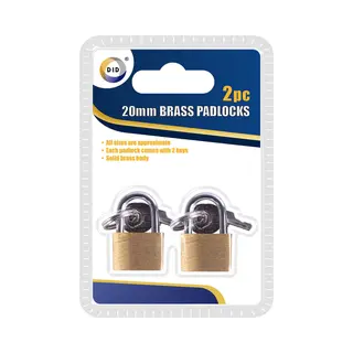 Did Hangsloten - 2x - Met 2 Sleutels - Messing - 2 Cm