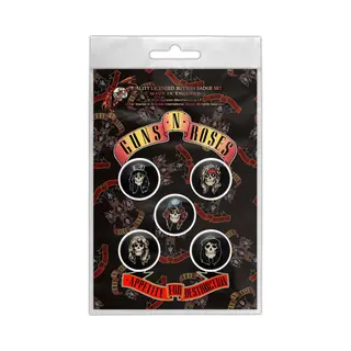Guns N' Roses Guns N Roses Appetite For Destruction Badge Set (Pack Of 5) (One Size) (Multicoloured)