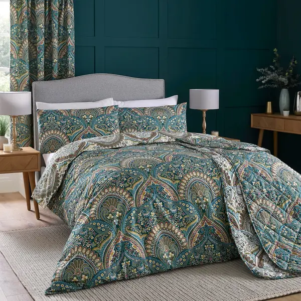 Terrys Dreams & Drapes Palais Duvet Cover Bedding Set Teal thumbnail