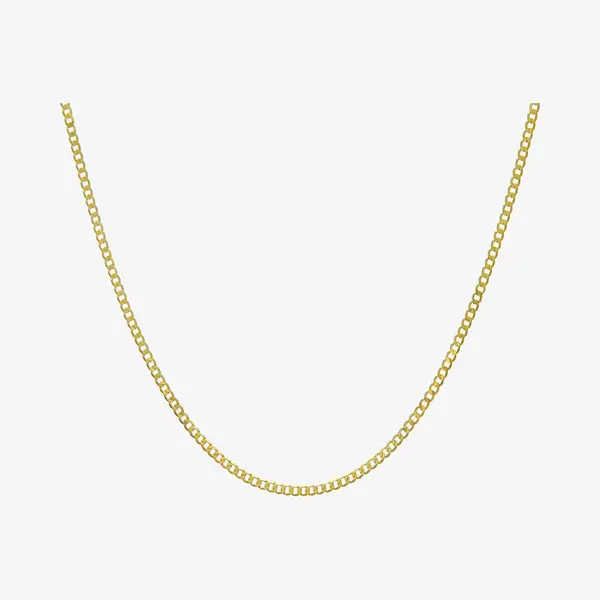 T.H.Baker 9ct Yellow Gold 16 Inch Flat Curb Chain UFC70 16~ | Size, 20 Inches thumbnail