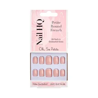 Nail Hq Petite Round French Nails 24 Pcs