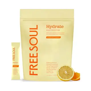 Free Soul Hydrate | Electrolyte Hydration Sachets | Zero Sugar | 30 Sachets | Advanced Electrolyte Powder With Sodium, Magnesium, Vitamin C | Citrus
