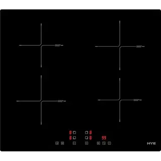 Hye Electric Hob - Induction Hob, 60cm Built In, 4 Cooking Zones, Sleek Black Glass Surface, Intuitive Touch Control Panel, Child Lock, Perfect For Modern