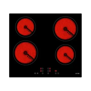 Hye Electric Hob - Ceramic Hob, 60cm Built In, 4 Cooking Zones, Sleek Black Glass Surface, Intuitive Touch Control Panel, Child Lock, Perfect For Modern