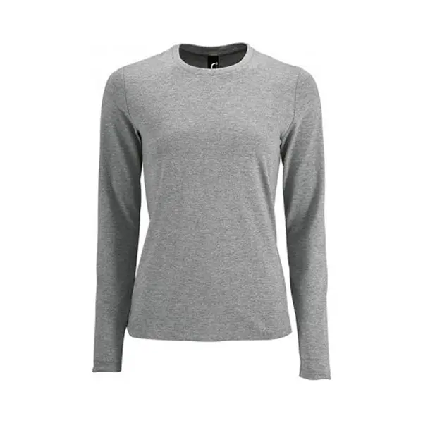 Sols Damen T-Shirt Imperial, Langärmlig (Grau Meliert) thumbnail