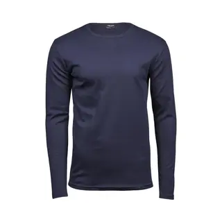 Tee Jays Men's Interlock Long Sleeve T-Shirt In Navy | Size, Medium