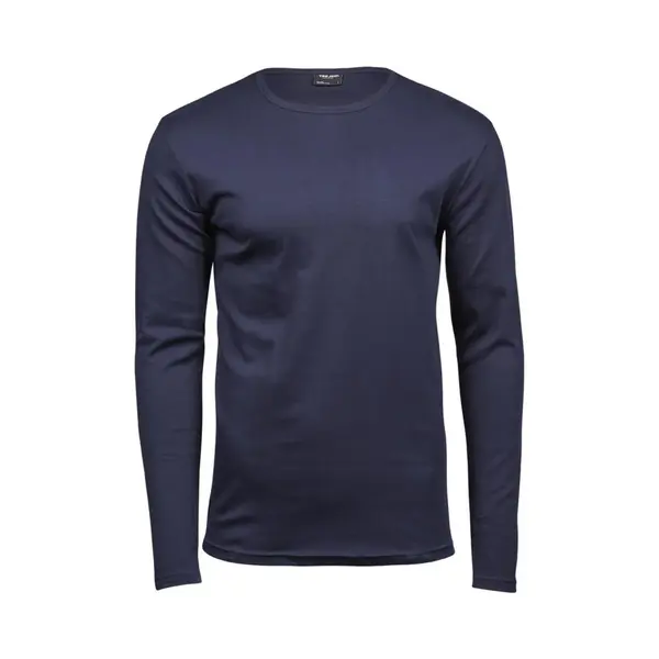 Tee Jays Men's Interlock Long Sleeve T-Shirt In Navy | Size, Medium thumbnail