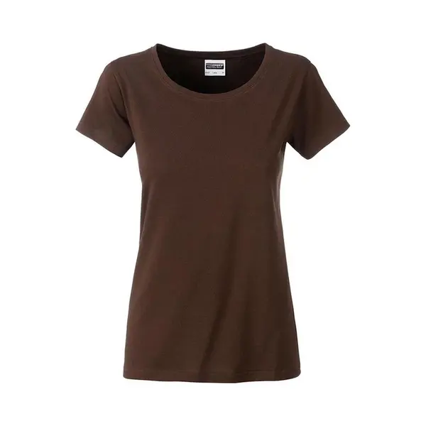 James & Nicholson James And Nicholson Dames/dames Basic Organic Katoenen T-Shirt (Bruin) thumbnail