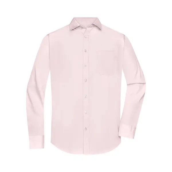 James & Nicholson James And Nicholson Heren Longsleeve Poplin Shirt (Lichtroze) thumbnail