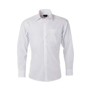 James & Nicholson James And Nicholson Heren Longsleeve Poplin Shirt (Wit)