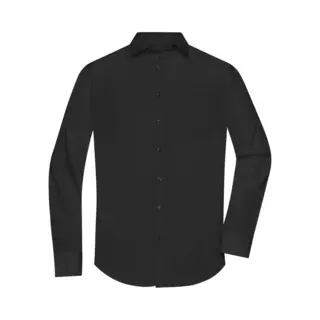 James & Nicholson James And Nicholson Heren Longsleeve Poplin Shirt (Zwart)