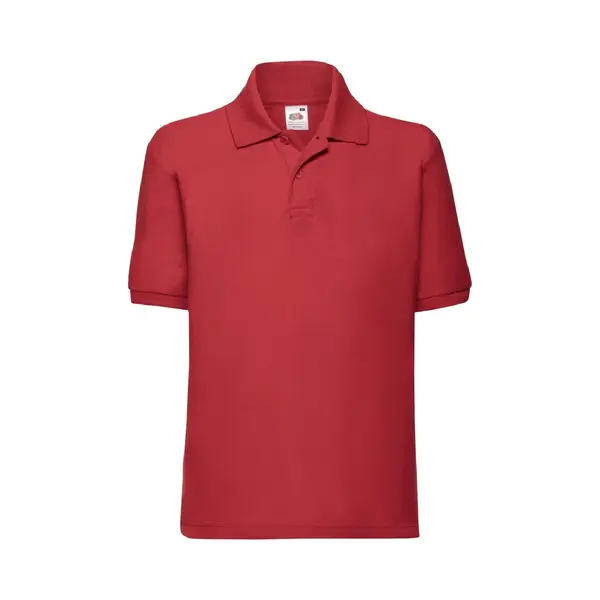 Fruit Of The Loom 65 35 Pique Polo Shirt Pack Of 2 In Red | Size, 12-13 Years thumbnail