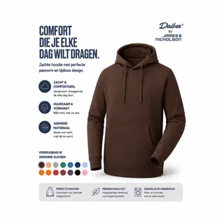 James & Nicholson James And Nicholson Heren Basis Hoodie (Bruin)
