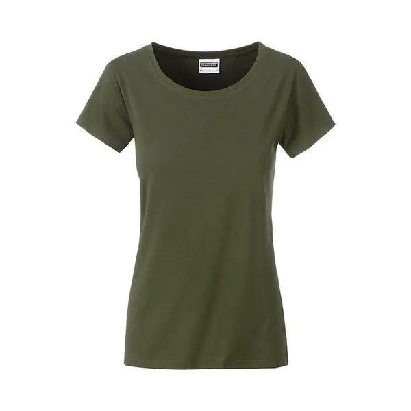 James & Nicholson James And Nicholson Dames/dames Basic Organic Katoenen T-Shirt (Olijf) thumbnail