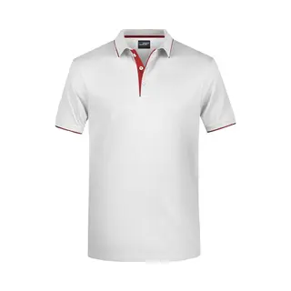 James & Nicholson James And Nicholson Heren Polo Stripe Shirt (Wit/rood)