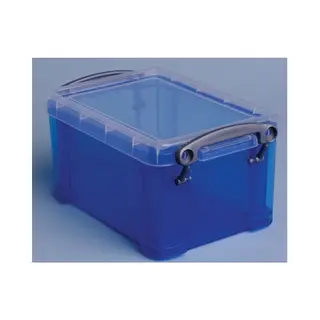 Really Useful Boxes transparante opbergdoos 0,7 l blauw tijdschriftenhouder