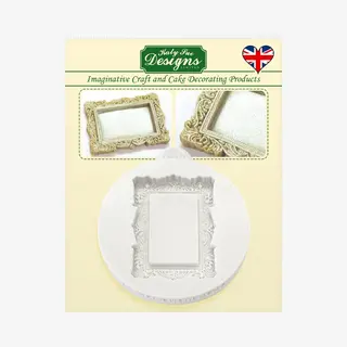 Katy Sue Small Vintage Picture Frame Silicone Mould For Cake Decorating & Crafts - Outer Frame Size = 47 X 35 Mm, Inner Aperture Size = 32 X 21 Mm