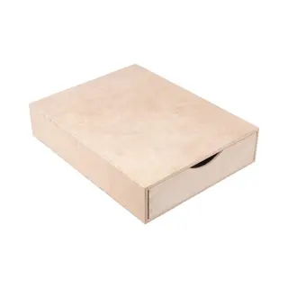 Creative Deco Mini Houten Kist Van 1 Lade | Opbergkast Box | Onbeschilderd Multiplex | 33 X 25 X 7, 8 Cm