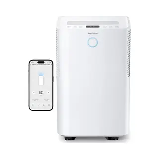 Pro Breeze Pb-D-24-Wf - Luchtontvochtiger 20L/dag Met Smart App - Wasdroogfunctie - Wit