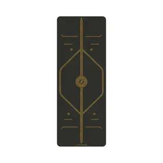 Liforme Black & Gold Yoga Mat - Black - Free Yoga Bag - Non-Slip, Eco Friendly With Patented Alignment Line System