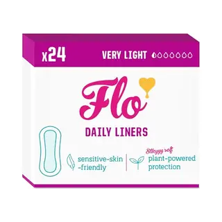 Flo - Daily Liners (24 Pack) Very Light Flow - Wrapped, Ultra-Thin - Natural, Absorbent, Soft & Breathable - Made With Organic Bamboo Panty - Liners