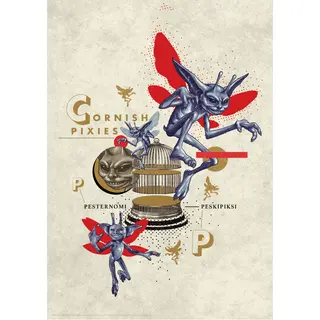 Fanattik Harry Potter Premium Limited Edition Art Print , Pixies