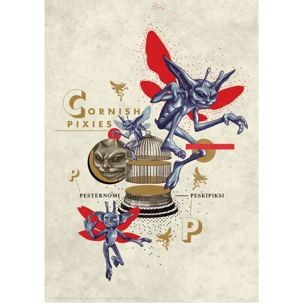 Fanattik Harry Potter Premium Limited Edition Art Print , Pixies thumbnail