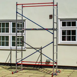 Bps Access Solutions Home Master Heimwerken Gerüstturm | Fahrbares Arbeitsgerüst | Chnelle Montage | Aluminium (4m Home Master Heimwerken Gerüstturm)