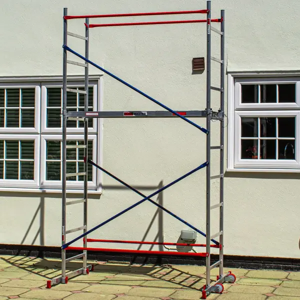 Bps Access Solutions Home Master Heimwerken Gerüstturm | Fahrbares Arbeitsgerüst | Chnelle Montage | Aluminium (4m Home Master Heimwerken Gerüstturm) thumbnail