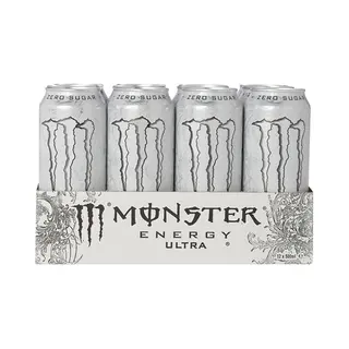 Monster Energy Ultra White - Suikervrije Energiedrank Met Citrussmaak - 12x 500 Ml