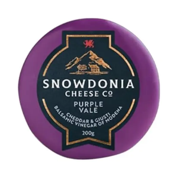 Twelve Green Bottles Snowdonia Purple Vale Cheddar Cheese 200g | Mature Cheddar With Caramelised Onion & Balsamic Vinegar | Welsh Gourmet Cheese | Vegetarian thumbnail