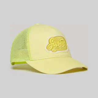 Superdry, Damen, Cap, Neonfarbene Trucker Cap Mit Mesh-Einsatz, Gelb, (One Size)