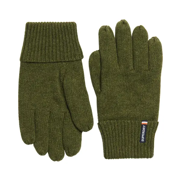 Superdry Herren Essential Strickhandschuhe Mit Logo Dunkel Army Grün Meliert 1SIZE thumbnail
