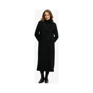 Superdryvoor Vrouwen. W5011889A Zwart Geruite Jas (Xs), Casual, Wol, Klassiek
