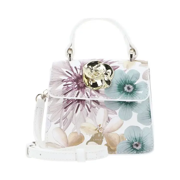 Ted Baker, Damen, Handtasche, Helensa Petal Print Mini Top Handle Rose Detail Bag, Mehrfarbig thumbnail