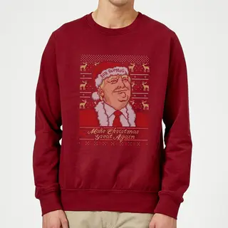 Alternative Christmas Make Christmas Great Again Donald Trump Christmas Jumper - Burgundy - L