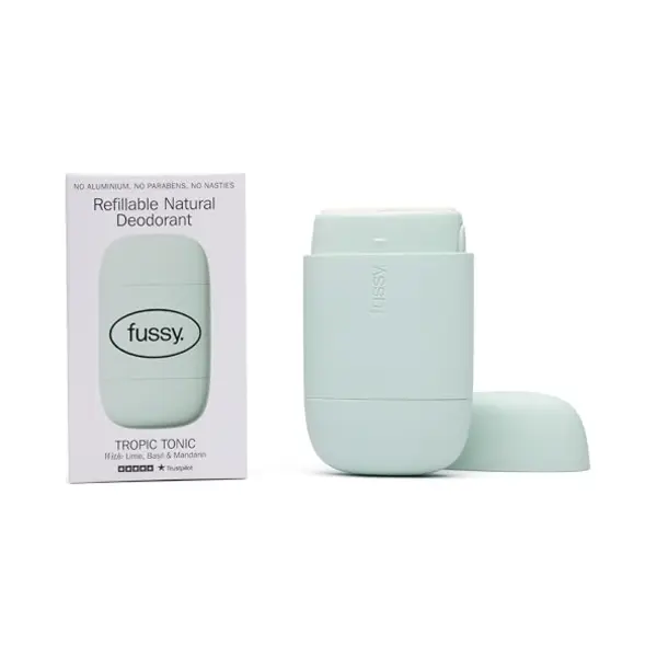 Fussy - Natural Refillable Deodorant - Aluminium Free - 24 Hour Protection - Lime Scent And Mint Green Case - Lime, Basil & Mandarin - Vegan & Cruelty thumbnail