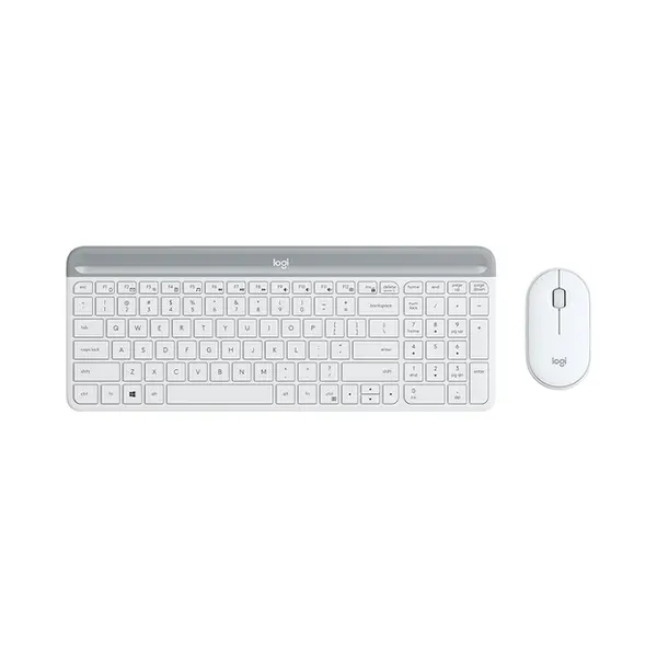 Logitech MK470 toetsenbord Inclusief muis Universeel Rf Draadloos Qwerty Engels Wit thumbnail